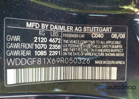 2009 Mercedes-Benz C 300 Luxury 4Matic/Sport 4Matic из США, поврежденный, VIN WDDGF81X69R050326